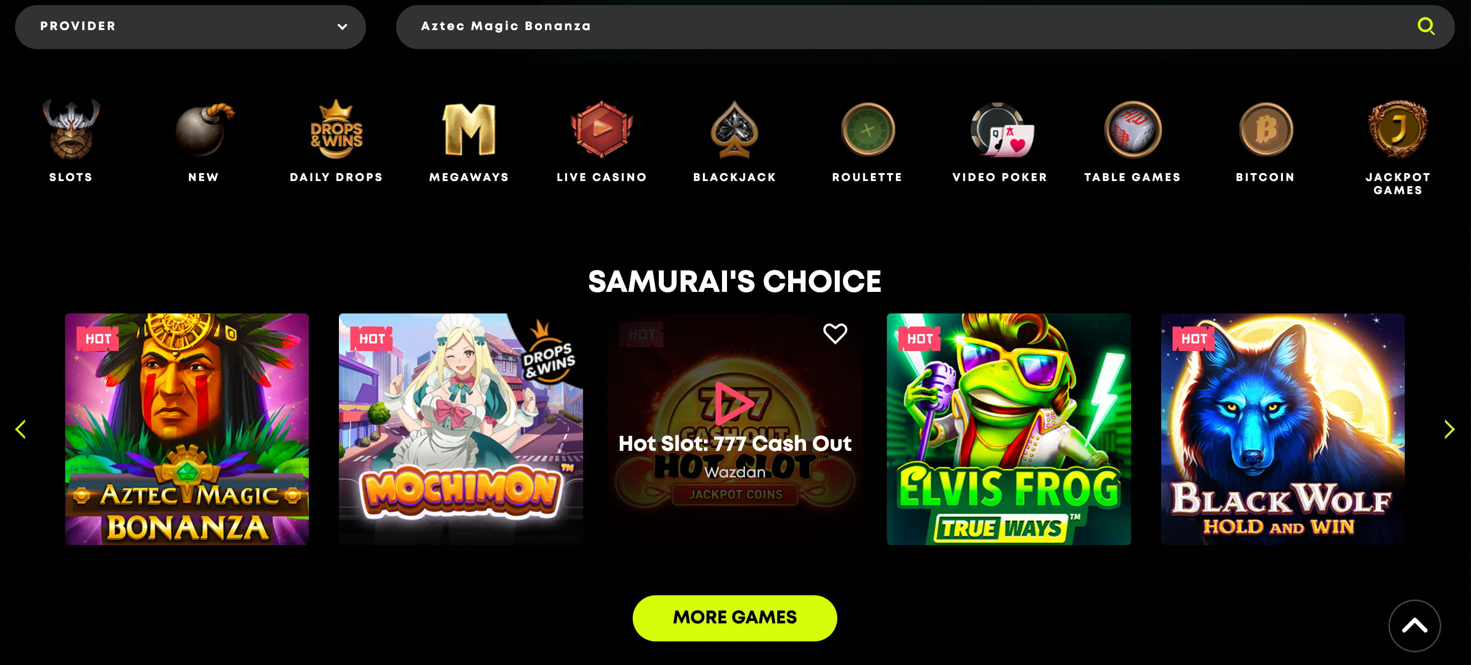 Spin Samurai games
